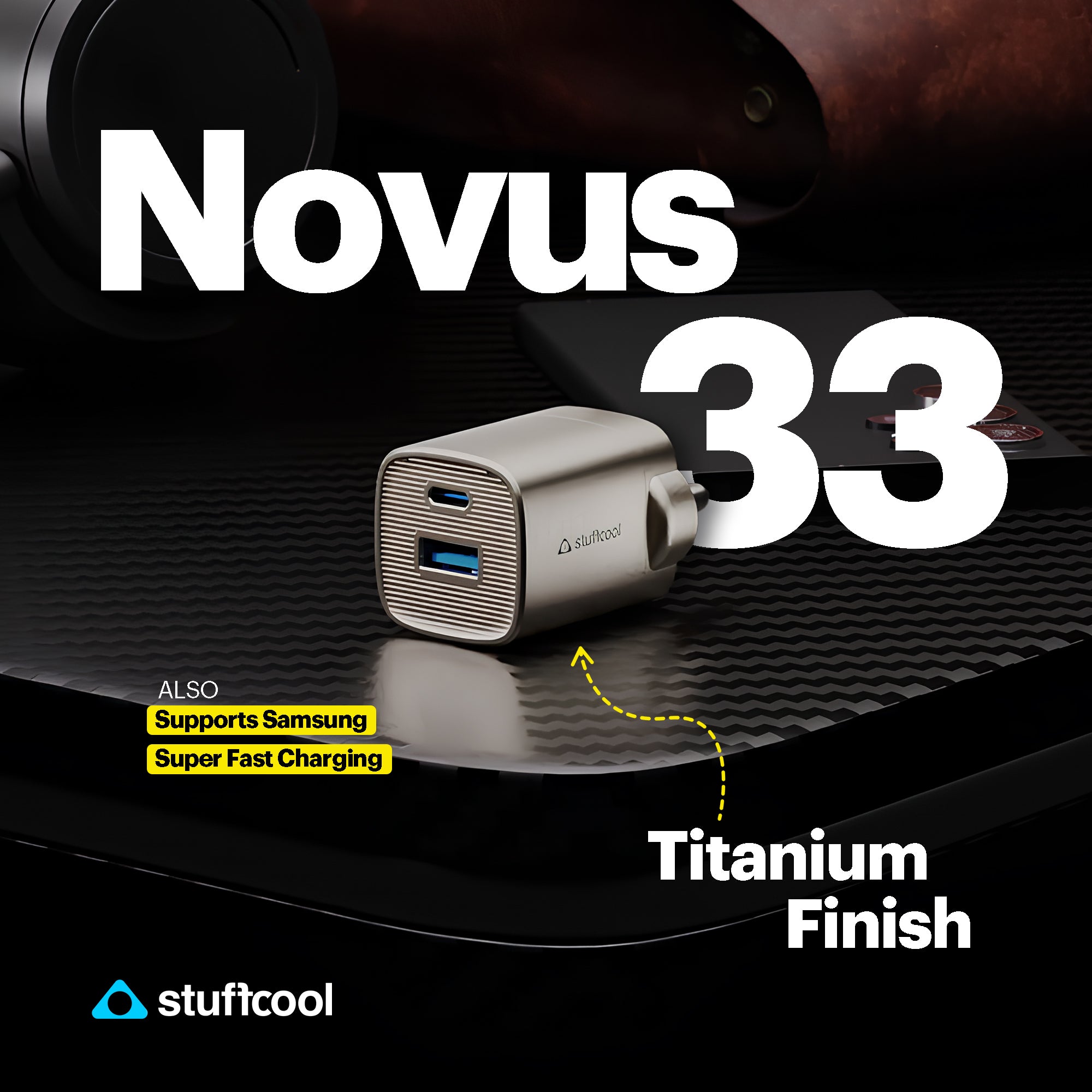 Novus 33 compact and convenient USB A + Type-C wall charger