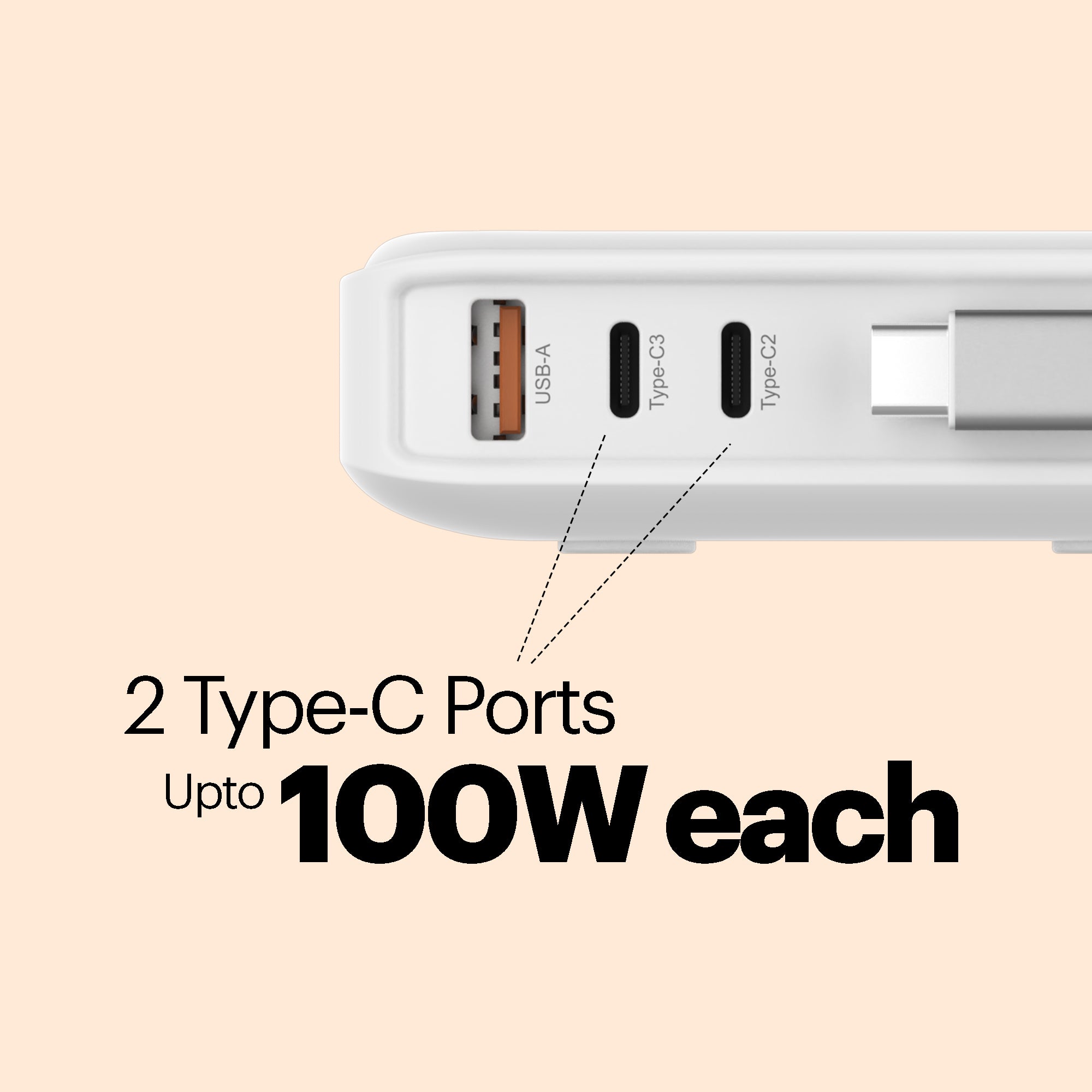 Zeno 100 Desktop Charging Station with Built-in 65W Retractable Cable