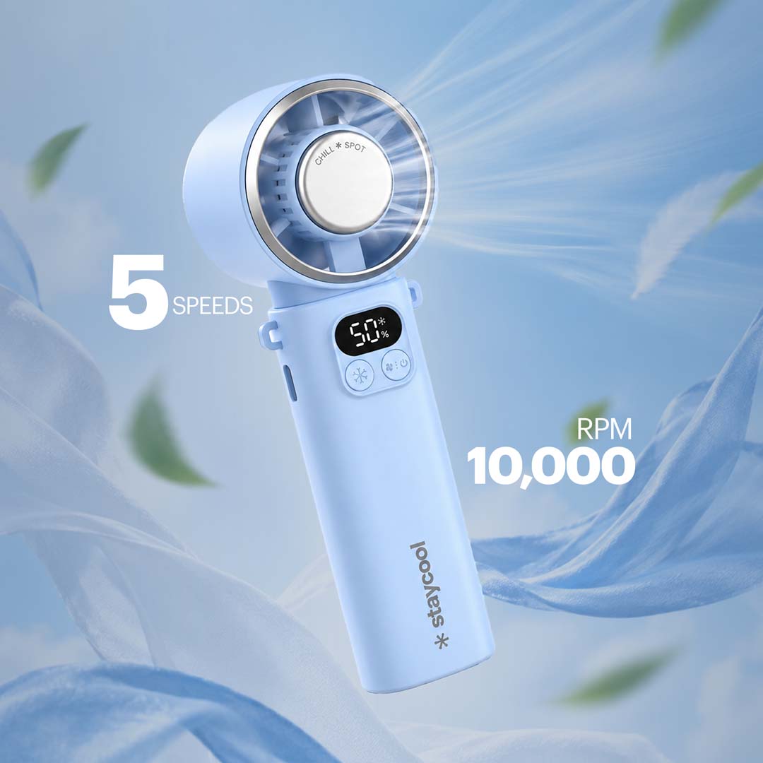 staycool turbo Plus — Foldable Handheld Ice Cooling Personal Cooler