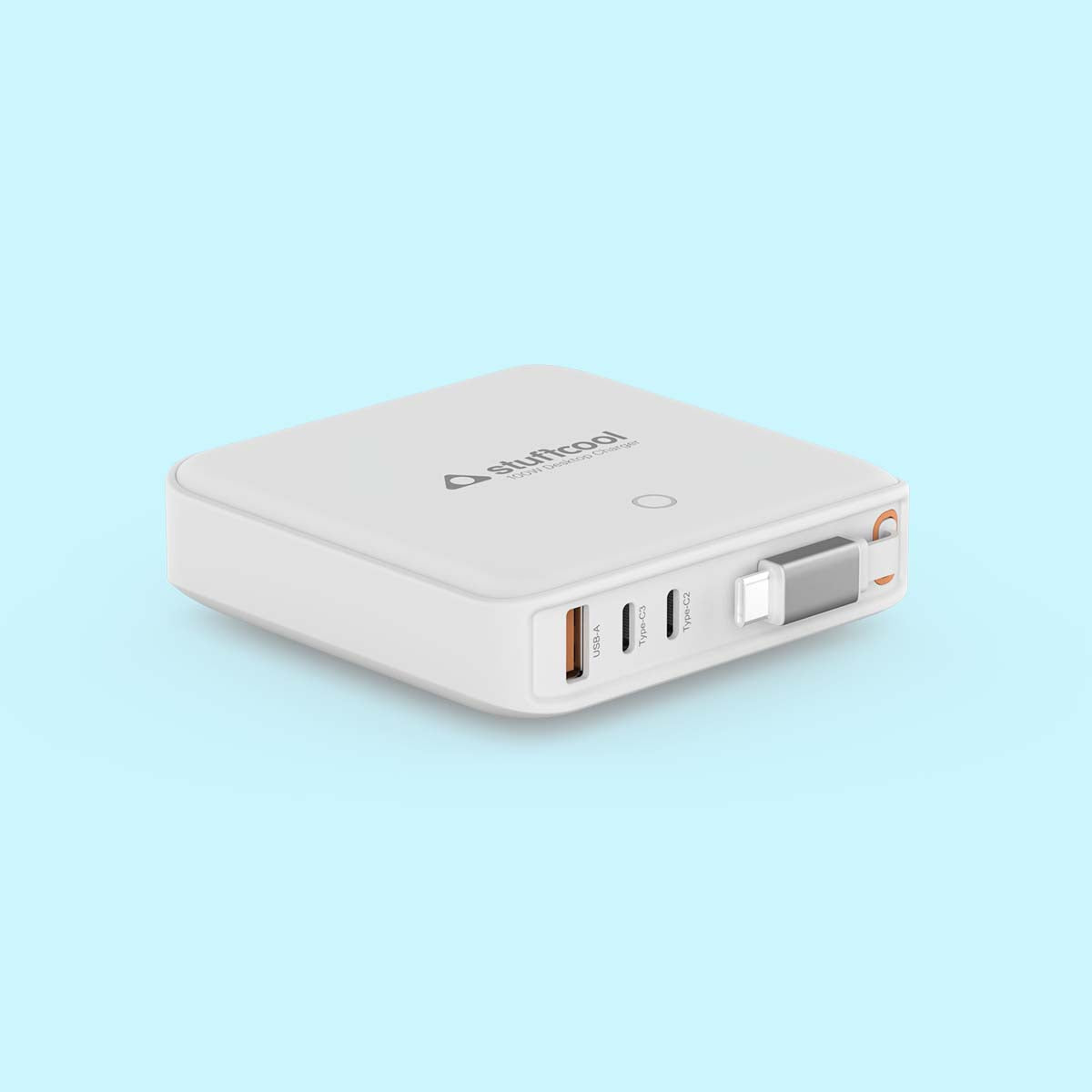 Zeno 100 Desktop Charging Station with Built-in 65W Retractable Cable