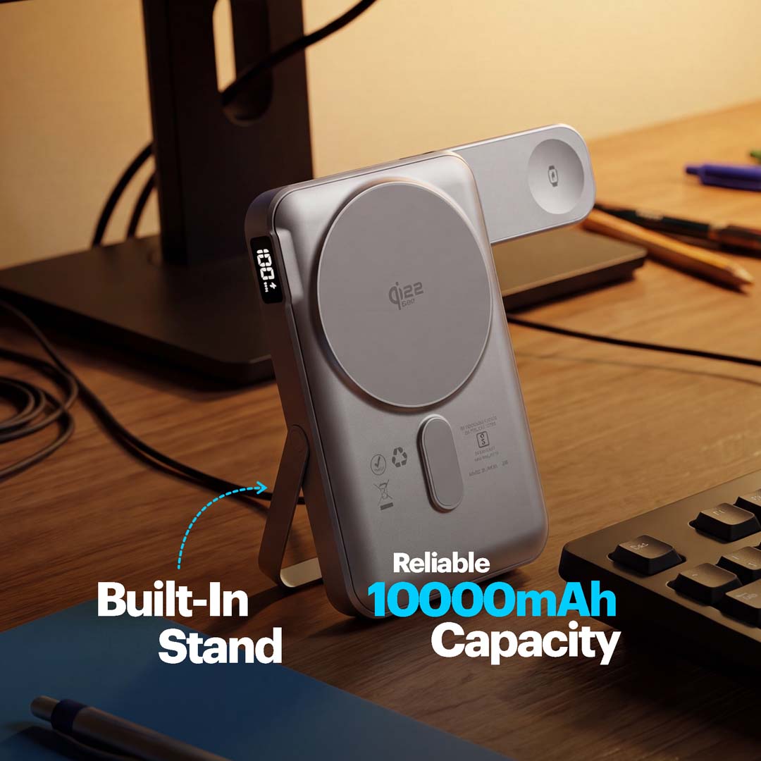 Omni Pro Qi2.2 Certified 25W MagSafe Powerbank with Built-in Apple Watch Charger