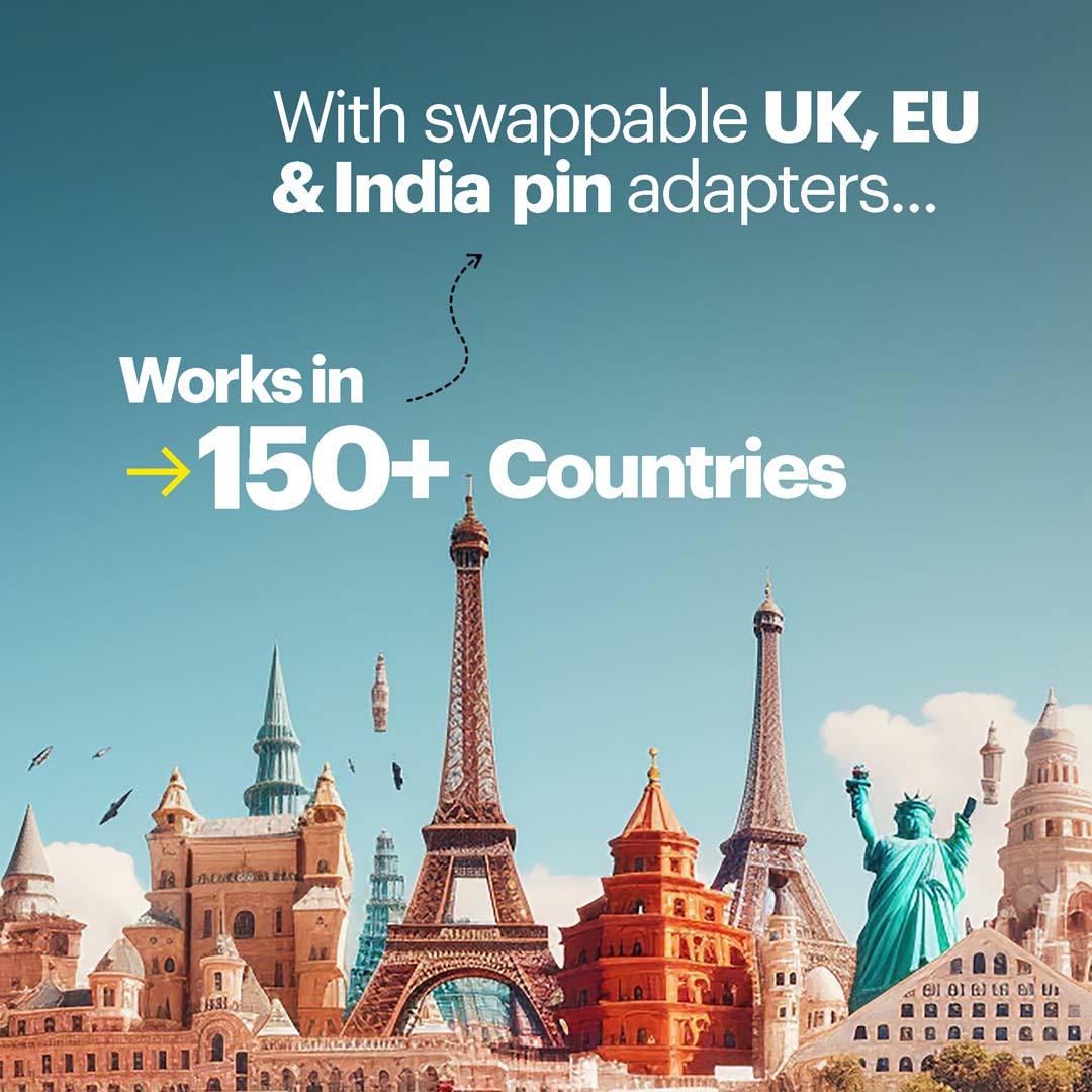 Nomad Pro 140W Multi Port GaN Fast Charger With World Travel Plugs