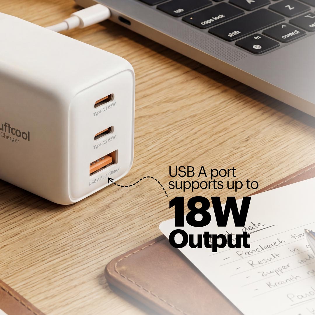 Numen 65W Multi Port 2 Type-C & 1 USB A Gan Fast Charger