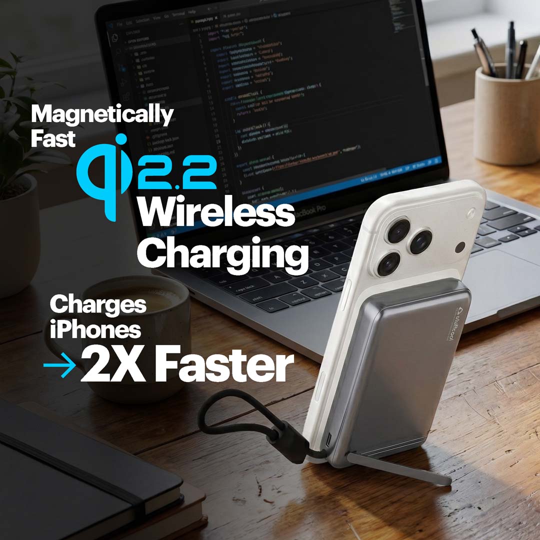Nido 10,000mAh Qi2.2 MagSafe Powerbank with 25W Fast Wireless & 45W PD Charging, Built-in Type-C Cable, Stand & Digital Display