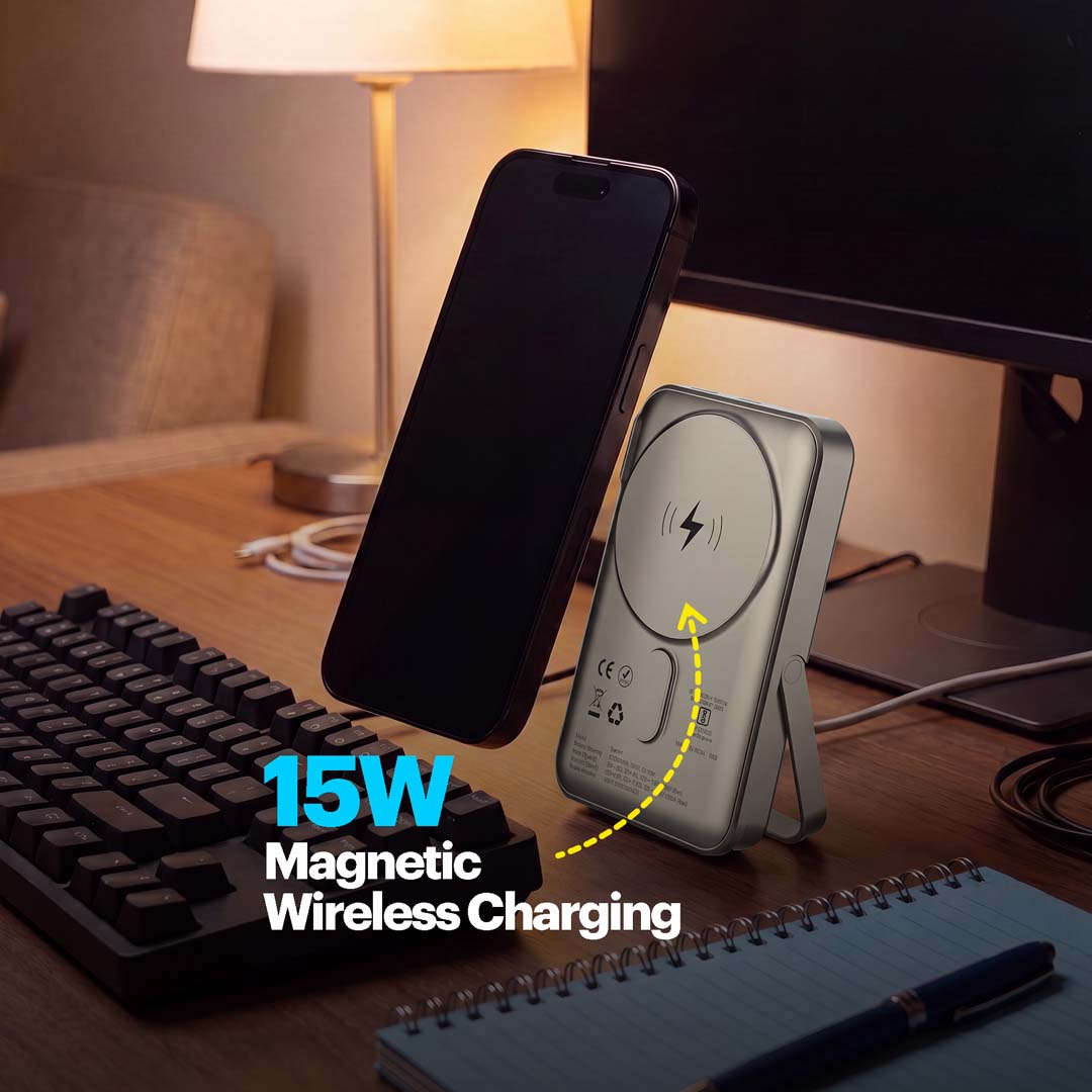 Click + 10000mAh 15W Magnetic Wireless Charging with Built-in Stand