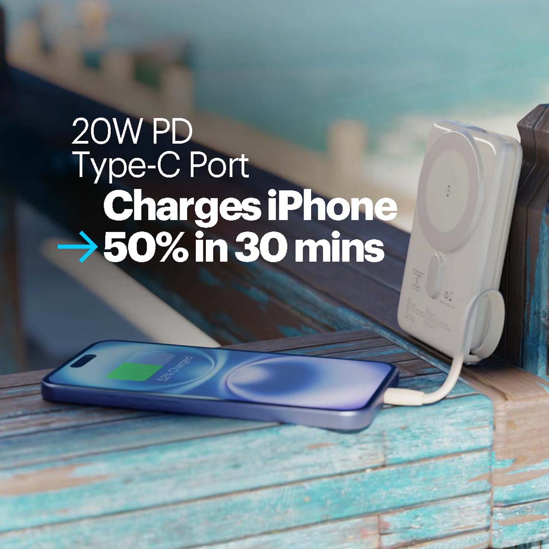 Click Trio 10000mAh Magnetic Wireless Powerbank with Apple Watch Charging