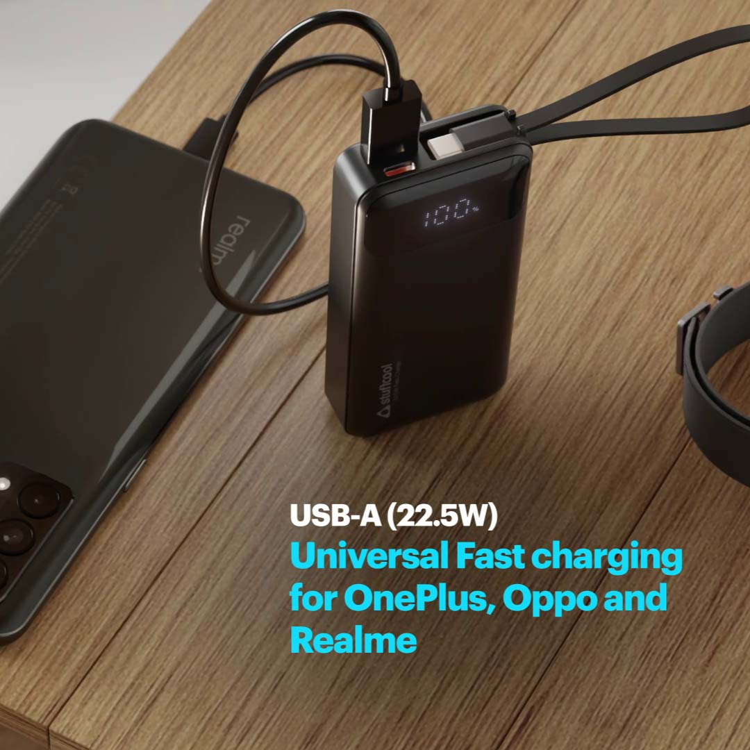 Mito Mini 10000mAh Powerbank with Built-in Type-C Cable and 22.5W Fast Charging
