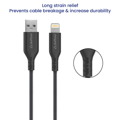 BLITZ  USB A to 8 Pin Connector PET Braided Cable 1.5 M