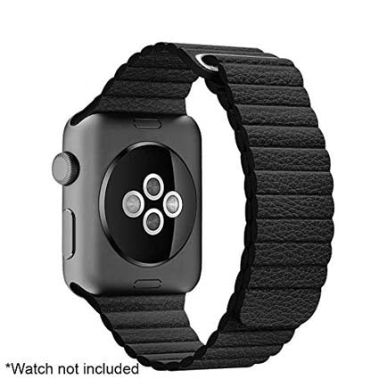 Leather Loop Magnetic Closure Watch Band Compatible with All Apple Watch Series
