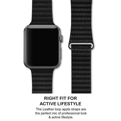 Leather Loop Magnetic Closure Watch Band Compatible with All Apple Watch Series