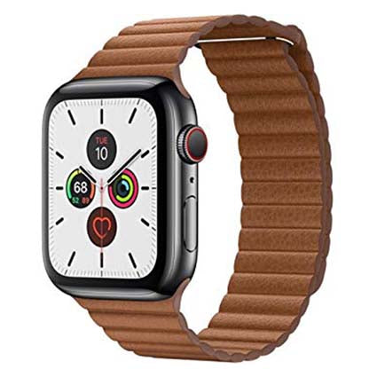 Leather Loop Magnetic Closure Watch Band Compatible with All Apple Watch Series