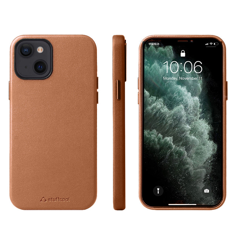 Premier Smooth Leather Back Case for iPhone 14