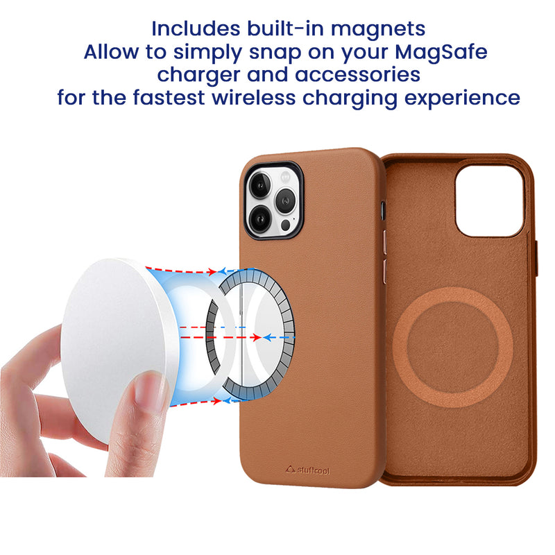 Premier Mag Safe Leather Case for iPhone 14 Pro