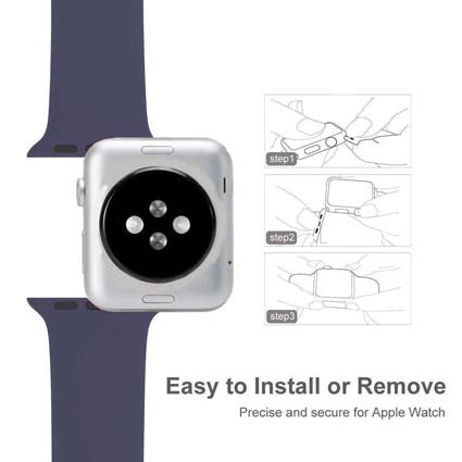 Silicon Watch Band Compatible with All Apple Watch Series 42-44mm ( More Color Options available)