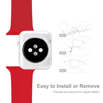 Silicon Watch Band Compatible with All Apple Watch Series 42-44mm ( More Color Options available)