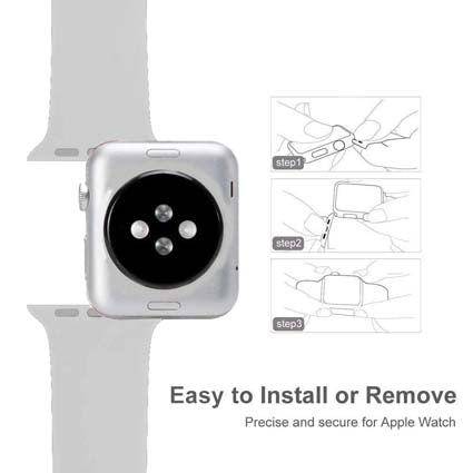 Silicon Watch Band Compatible with All Apple Watch Series 42-44mm ( More Color Options available)