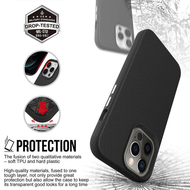 Spike Tough & Solid Dual Layer Hard Back Cover Case for Apple iPhone 13 Pro