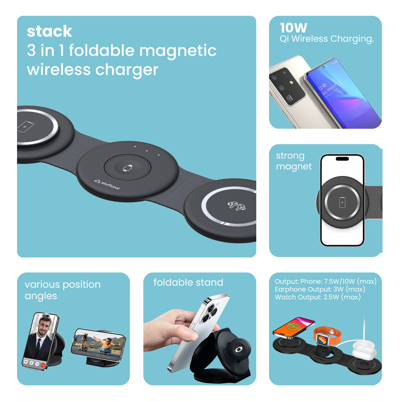 Stack 3-in-1 Foldable Magnetic Wireless Charger