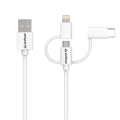 Tres 3-in-1 Lightning, Type C, Micro USB MFI Approved Cable