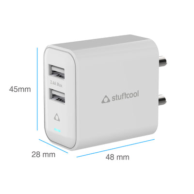 Flow 12W Dual Port Wall Charger