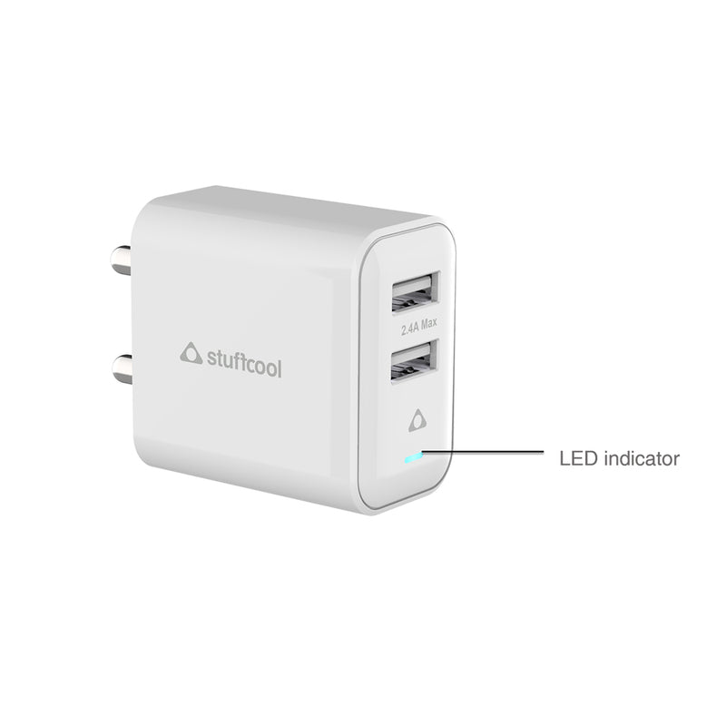 Flow 12W Dual Port Wall Charger