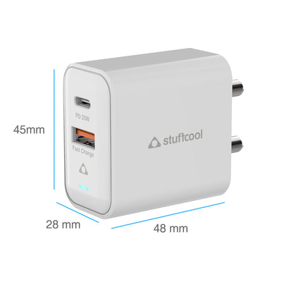 Flow PPS 25W Dual Port Wall Charger